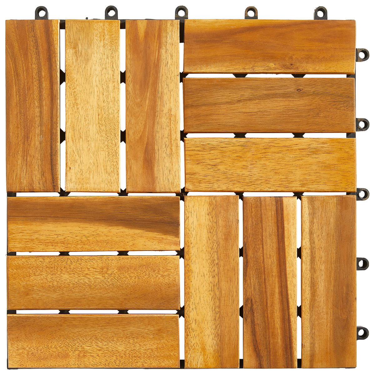 TERRASSENFLIESE Akazie Uno 15 Stück  - Braun/Akaziefarben, Konventionell, Holz/Kunststoff (30/30/2,4cm) - Ambia Garden