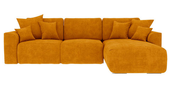 ECKSOFA Gelb Samt  - Chromfarben/Gelb, KONVENTIONELL, Kunststoff/Textil (293/195cm) - Carryhome