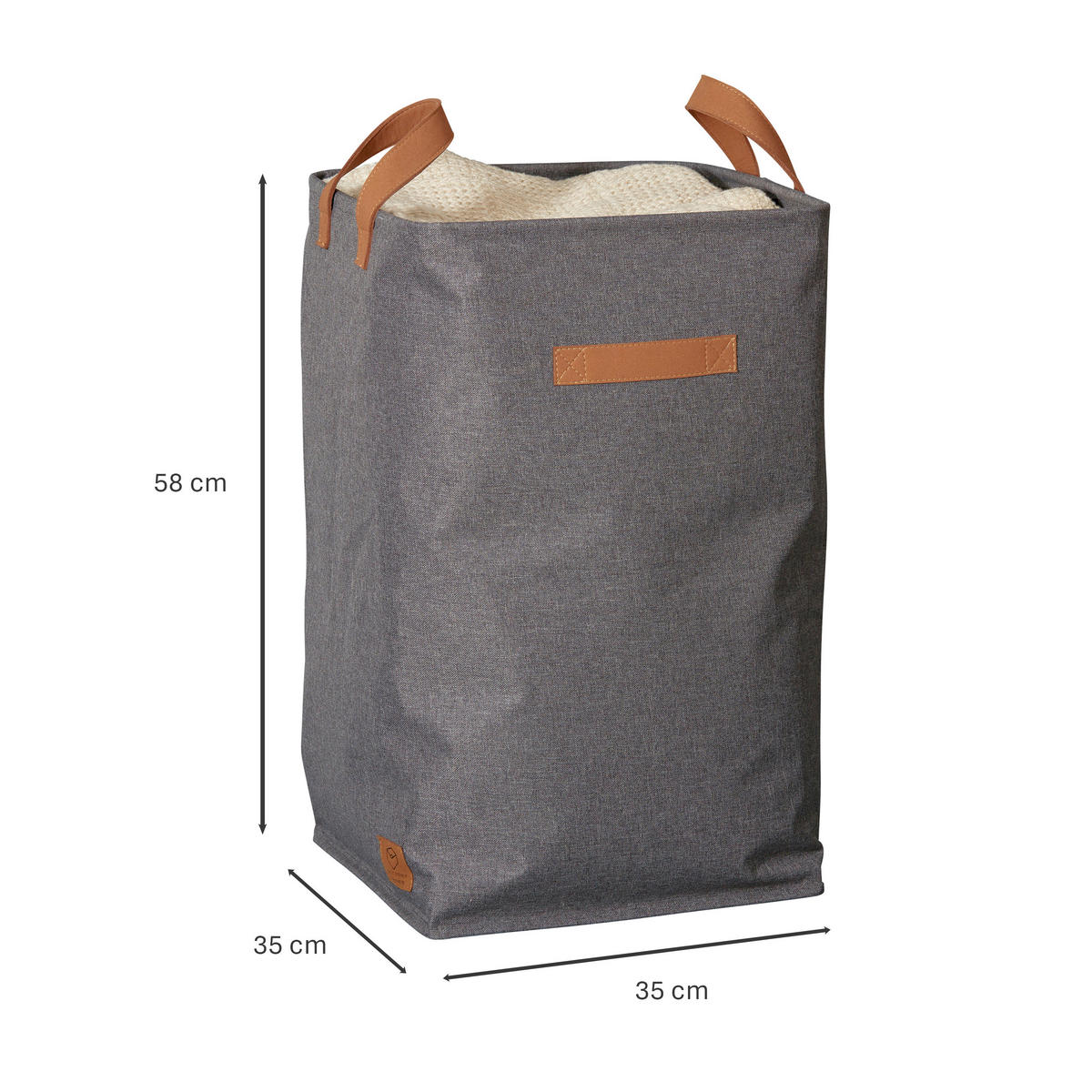 WÄSCHEKORB - Grau, Basics, Textil (35/35/58cm) - Store It