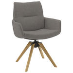 ARMLEHNSTUHL  Sitzfläche 360° drehbar, mit Griff Flachgewebe  Anthrazit  - Eichefarben/Anthrazit, Design, Holz/Textil (62/90/68cm) - Valnatura