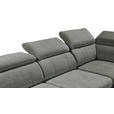 ECKSOFA Grau Mikrovelours  - Schwarz/Grau, KONVENTIONELL, Kunststoff/Textil (271/231cm) - Carryhome