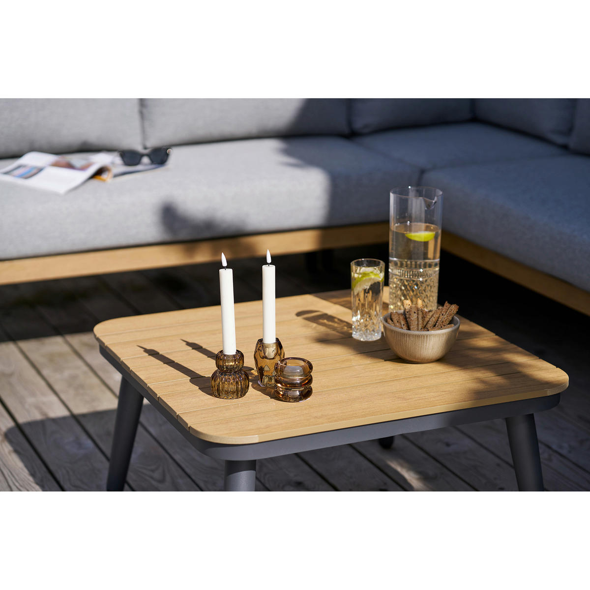 KERZENHALTER-SET - Braun, Basics, Glas