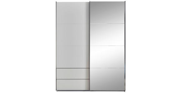SCHWEBETÜRENSCHRANK  in Schwarz, Weiß  - Schwarz/Weiß, KONVENTIONELL, Glas/Holzwerkstoff (170/225,5/60cm) - Xora