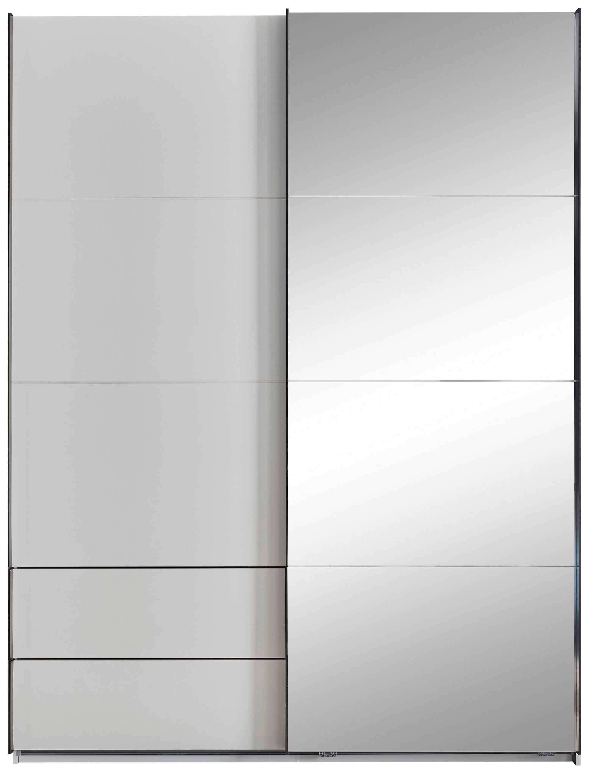 SCHWEBETÜRENSCHRANK 170/225,5/60 cm 2-türig Schwarz, Weiß  - Schwarz/Weiß, KONVENTIONELL, Glas/Holzwerkstoff (170/225,5/60cm) - Xora