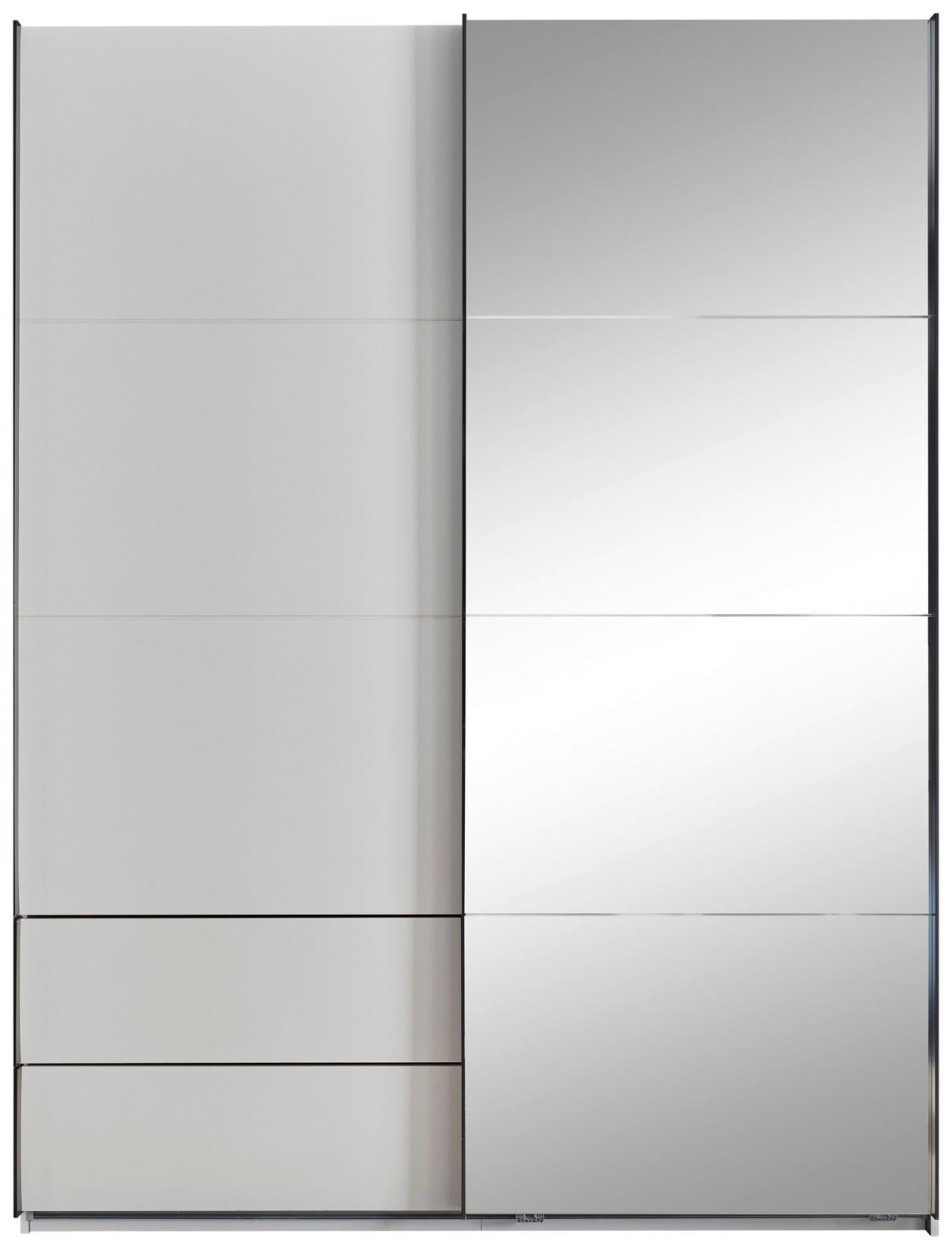 SCHWEBETÜRENSCHRANK 170/225,5/60 cm 2-türig Schwarz, Weiß  - Schwarz/Weiß, KONVENTIONELL, Glas/Holzwerkstoff (170/225,5/60cm) - Xora