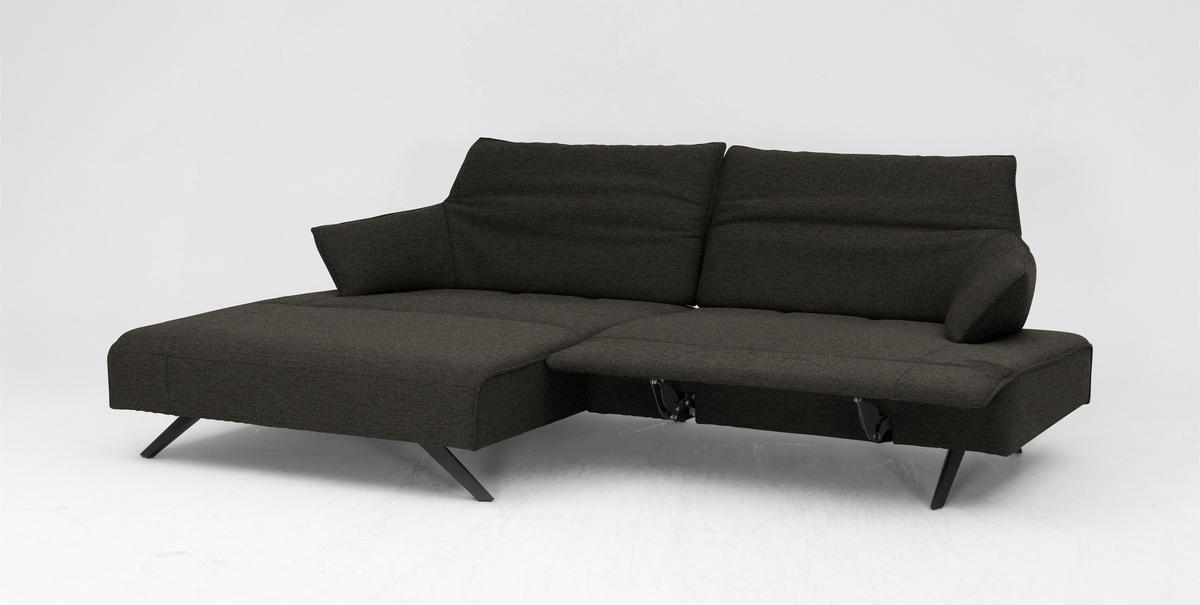 ECKSOFA  in Struktur Graubraun  165/276 cm  - Anthrazit/Graubraun, Design, Textil/Metall (165/276cm) - Himolla