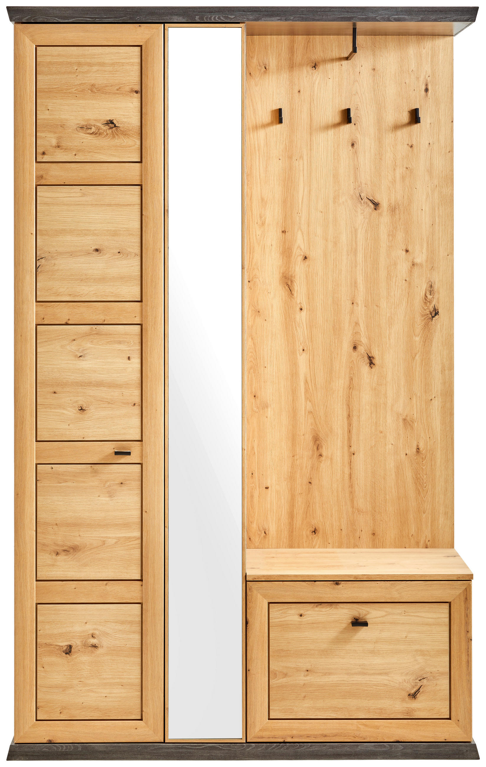 GARDEROBE  in 123/196,7/38,5 cm  - Dunkelgrau/Eiche Artisan, LIFESTYLE, Holzwerkstoff (123/196,7/38,5cm) - Hom`in