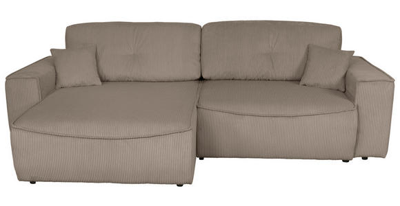 ECKSOFA Taupe Cord  - Taupe/Schwarz, KONVENTIONELL, Kunststoff/Textil (148/265cm) - Carryhome