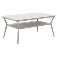 GARTENTISCH 140/90/66 cm Metall, Kunststoff, Keramik rechteckig  - Hellgrau/Weiß, Design, Keramik/Kunststoff (140/90/66cm) - Amatio