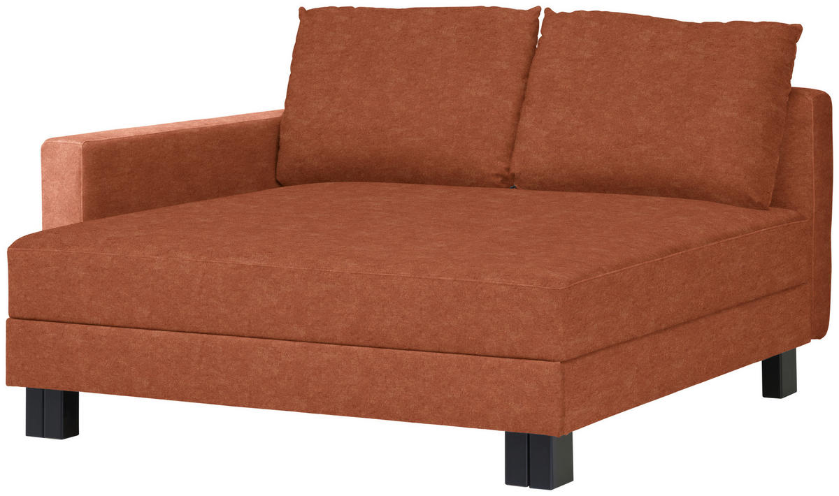 LIEGE  in Velours Rostfarben  - Eiche dunkel/Rostfarben, MODERN, Holz/Textil (137/72/155cm) - Joka