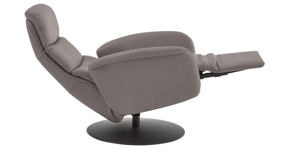 RELAXSESSEL in Leder Hellgrau  - Hellgrau/Schwarz, Design, Leder/Metall (76/108/86cm) - Dieter Knoll