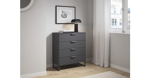 KOMMODE  in 80/92/42 cm  - Dunkelgrau, Design, Holzwerkstoff/Metall (80/92/42cm) - Carryhome
