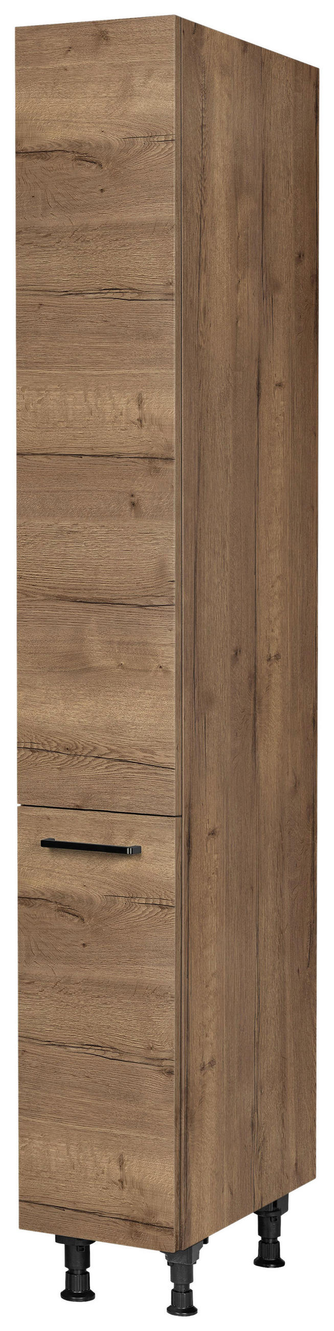 APOTHEKERSCHRANK 30/216,6/58 cm  in Eiche dunkel  - Eiche dunkel/Schwarz, MODERN, Holzwerkstoff/Metall (30/216,6/58cm) - Nobilia