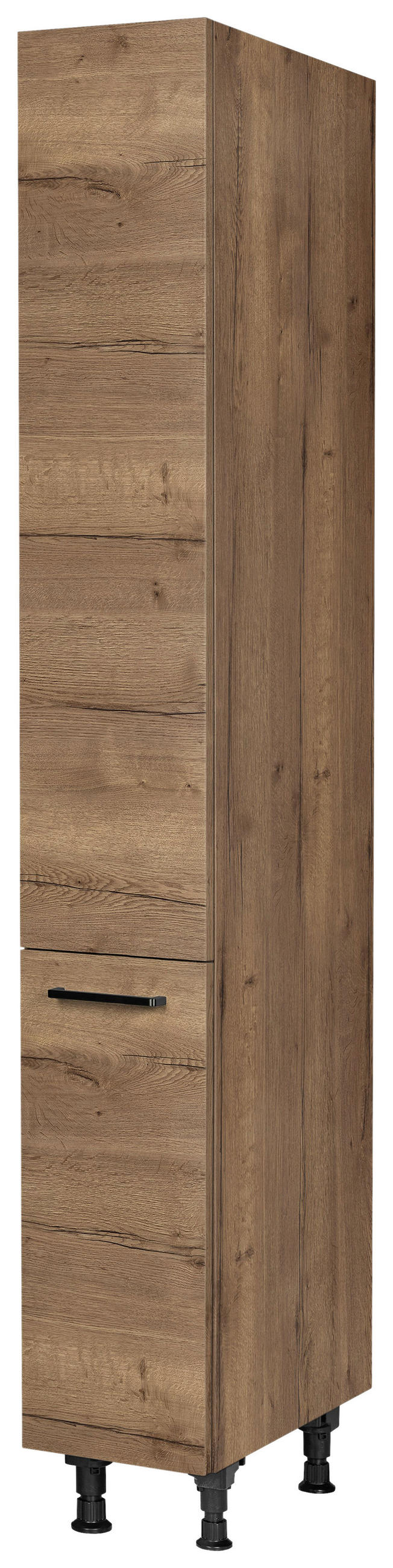 APOTHEKERSCHRANK 30/216,6/58 cm  Eiche dunkel  - Eiche dunkel/Schwarz, Modern, Holzwerkstoff/Metall (30/216,6/58cm) - Nobilia