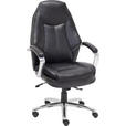 CHEFSESSEL Lederlook, Netz Schwarz  - Schwarz, KONVENTIONELL, Textil/Metall (73/112 - 122/73cm) - Cantus