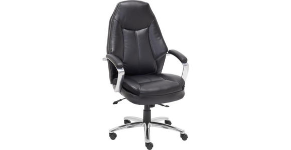 CHEFSESSEL Lederlook, Netz Schwarz - Schwarz, KONVENTIONELL, Textil/Metall (73/112 - 122/73cm) - Cantus