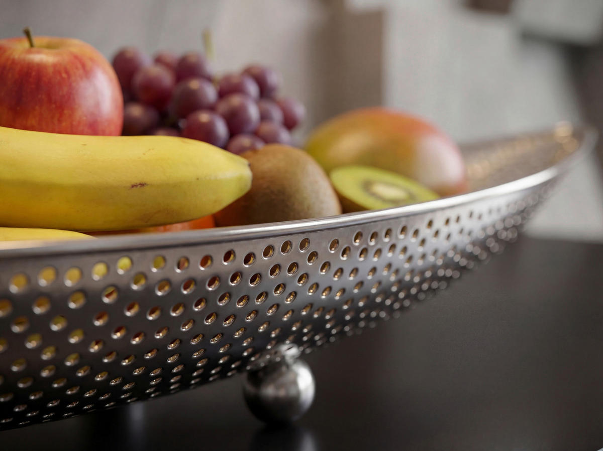 OBSTSCHALE  - Silberfarben, Design, Metall (60/9/16cm) - Livetastic