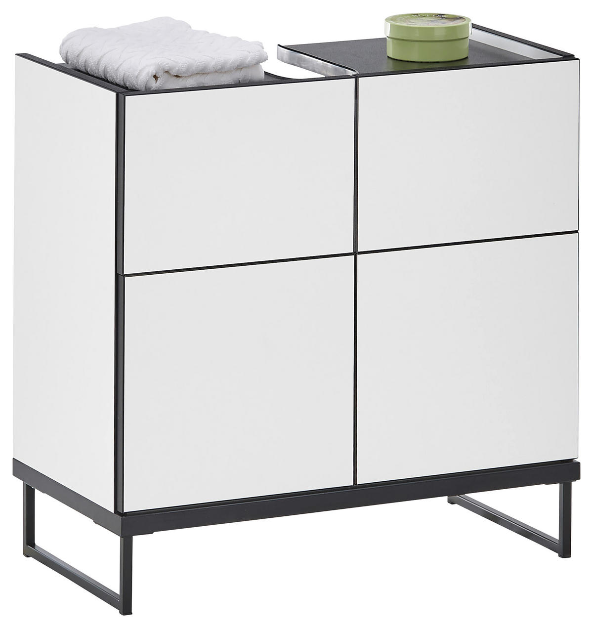 WASCHBECKENUNTERSCHRANK 60/59,4/31 cm  - Weiss/Schwarz, Basics, Holzwerkstoff/Metall (60/59,4/31cm) - MID.YOU