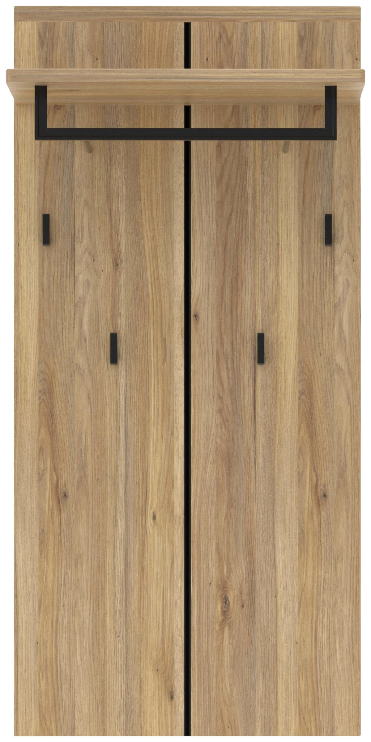 GARDEROBENPANEEL  in 60/127/30 cm  - Eichefarben/Schwarz, KONVENTIONELL, Holzwerkstoff/Metall (60/127/30cm) - Xora