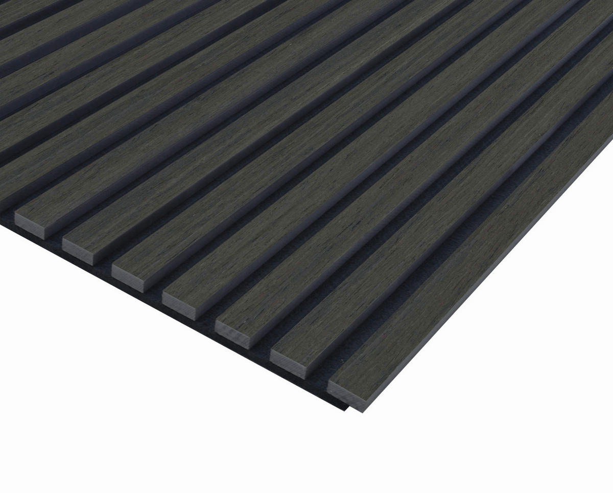 AKUSTIKPANEEL Dunkelgrau furniert 57.25/1.9/119 cm  - Dunkelgrau, KONVENTIONELL, Holzwerkstoff/Textil (57.25/1.9/119cm)