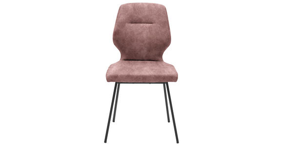 STUHL in Stahl Mikrofaser Metall, Textil - Altrosa/Schwarz, Design, Textil/Metall (46/91/57cm) - Dieter Knoll