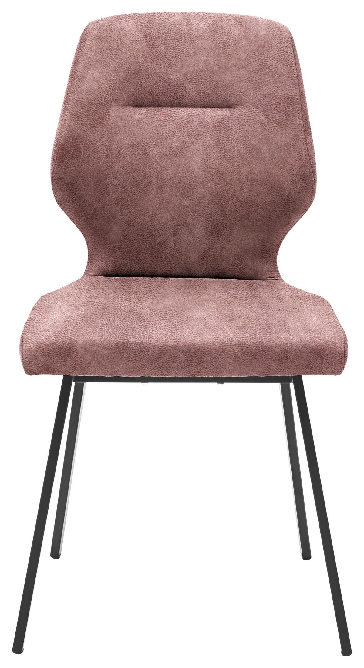 STUHL  in Stahl Mikrofaser Metall, Textil  - Altrosa/Schwarz, Design, Textil/Metall (46/91/57cm) - Dieter Knoll