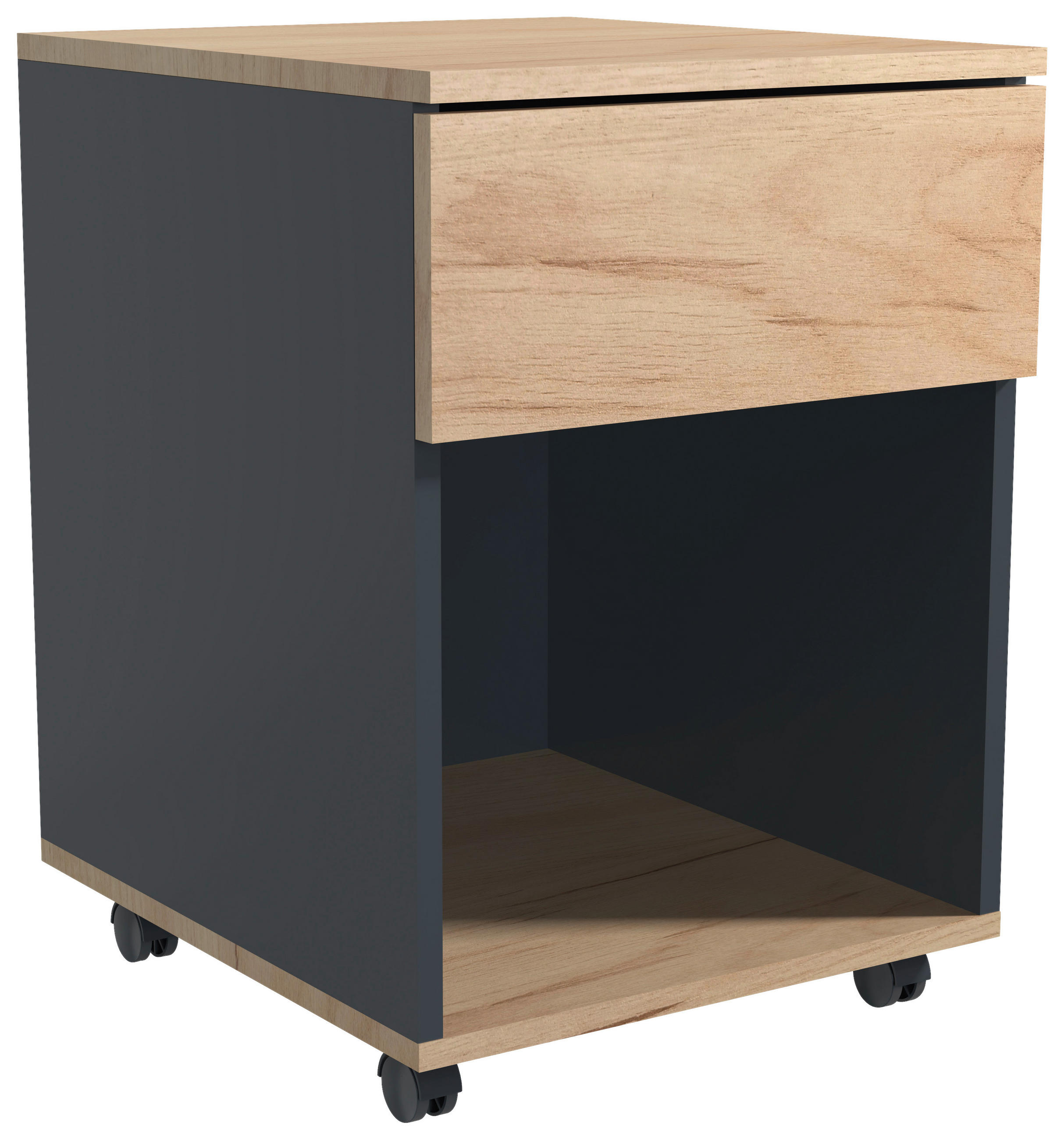 ROLLCONTAINER Anthrazit, Honigeiche  - Honigeiche/Anthrazit, MODERN, Holzwerkstoff/Kunststoff (39/55/45cm) - MID.YOU