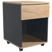 ROLLCONTAINER Anthrazit, Honigeiche  - Honigeiche/Anthrazit, MODERN, Holzwerkstoff/Kunststoff (39/55/45cm) - MID.YOU