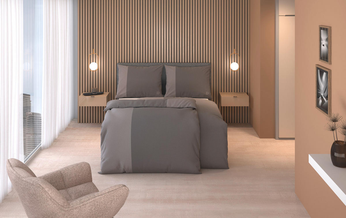 BETTWÄSCHE 3-teilig Satin 200/200 cm  - Taupe, Design, Textil (200/200cm) - Dieter Knoll