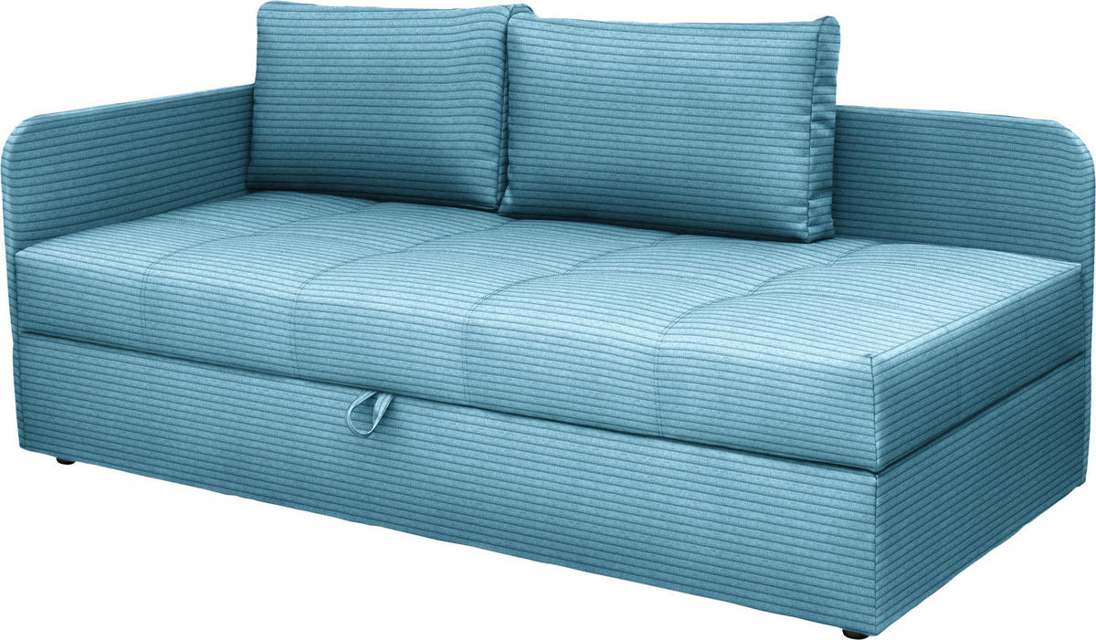 LIEGE  in Cord Blau  - Blau/Schwarz, Basics, Kunststoff/Textil (95/90/205cm) - Xora