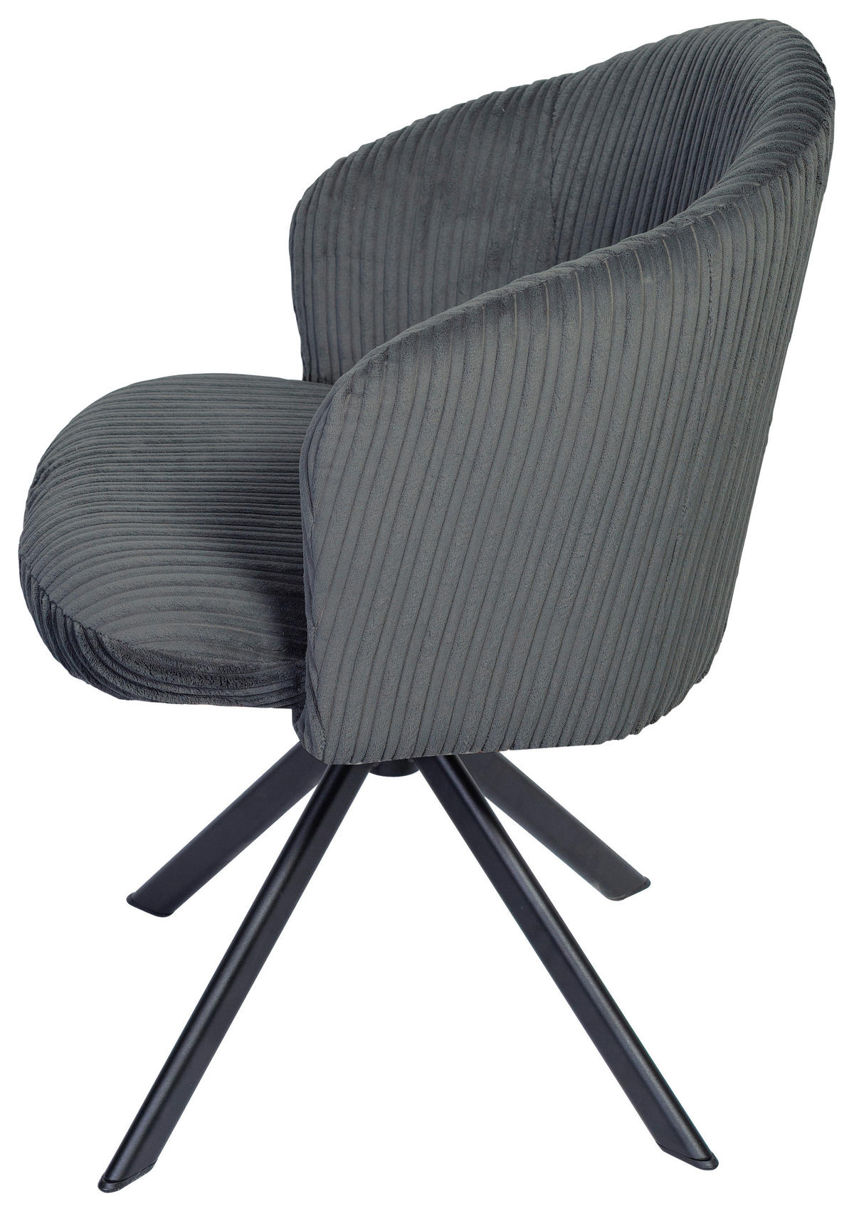 ARMLEHNSTUHL  in Schmiedeeisen Feincord  - Dunkelgrau/Schwarz, KONVENTIONELL, Textil/Metall (61/82/59cm) - Stylife