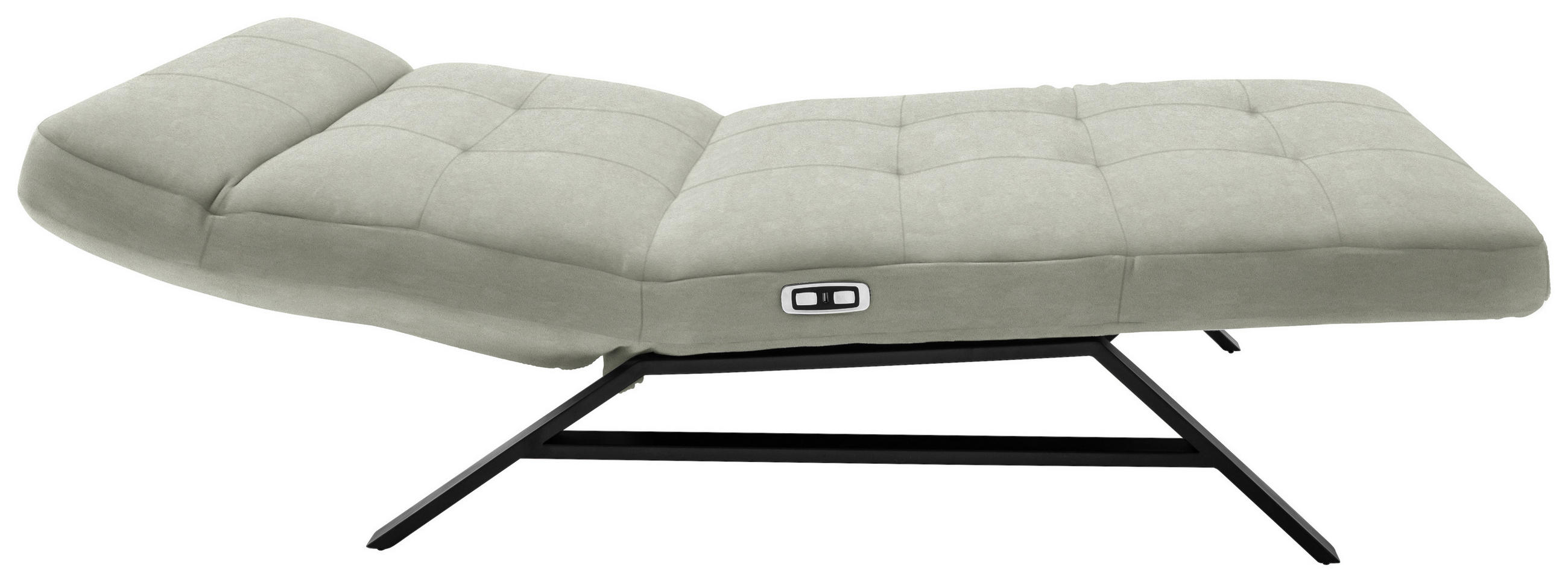 Liege mit motorischer Relaxfkt Mikrofaser Hellgrau, Hellgrün  - Hellgrau/Schwarz, Design, Textil/Metall (120/54-113/158-198cm) - Pure Home Lifestyle