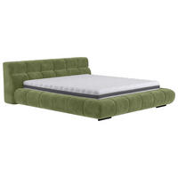 POLSTERBETT 200/200 cm,  in Grasgrün,  - Schwarz/Grasgrün, Design, Textil/Metall (200/200cm) - Belluti