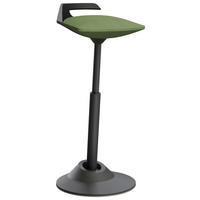 BÜROHOCKER Grün, Schwarz  - Schwarz/Grün, Basics, Textil/Metall (38/60-93/38cm) - Aeris