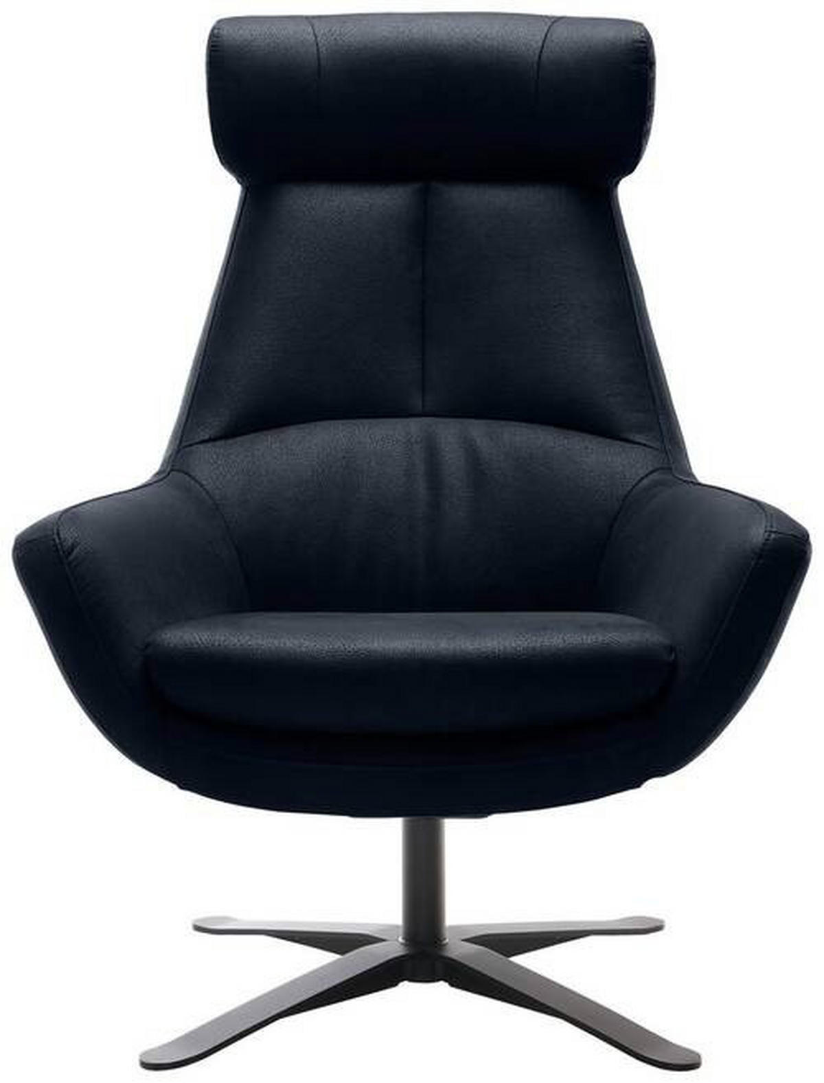 SESSEL in Mikrofaser Blau  - Blau/Schwarz, Modern, Textil/Metall (81/112/83cm) - Trendmanufaktur
