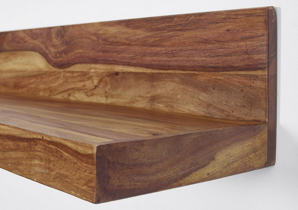 WANDREGAL Sheesham massiv Sheeshamfarben  - Sheeshamfarben, MODERN, Holz (110/17/24cm) - MID.YOU