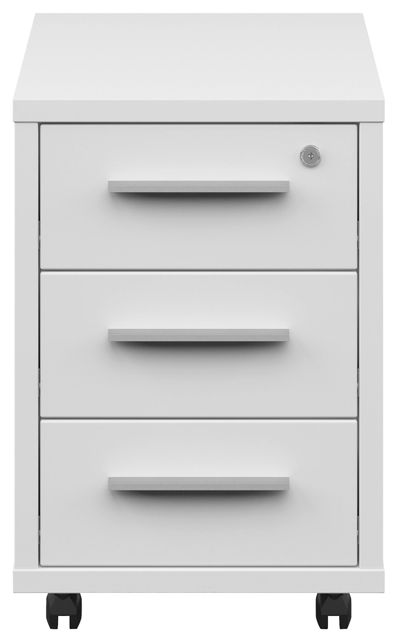 PREDALNIK NA KOLESCIH  bela  - srebrne barve/bela, Konvencionalno, kovina/umetna masa (43,8/58,1/65cm) - Voleo