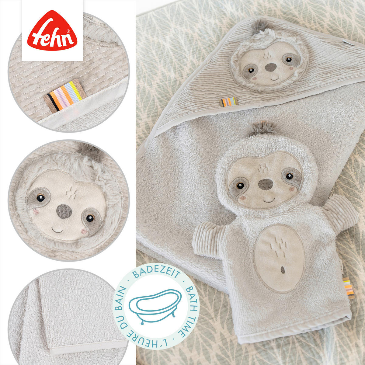 KAPUZENBADETUCH    - Hellgrau, Basics, Textil (80/80/0,7cm) - Fehn