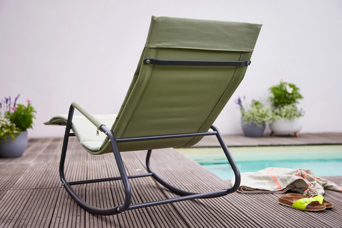 GARTEN-RELAXLIEGE 57/81/143 cm  - Grün, KONVENTIONELL, Kunststoff/Textil (57/81/143cm) - Siena Garden