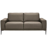 2-SITZER-SOFA in Echtleder Taupe  - Taupe/Schwarz, Design, Leder/Metall (180/82/92cm) - Johann Jakob