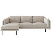 ECKSOFA Salama Champagner Flachgewebe  - Champagner/Beige, Design, Textil/Metall (160/268/100cm) - Novel