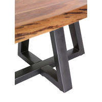 MĂSUȚĂ DE CAFEA lemn, metal 100/70/46 cm   - culoare natur/antracit, Natur, lemn/metal (100/70/46cm) - Lomoco