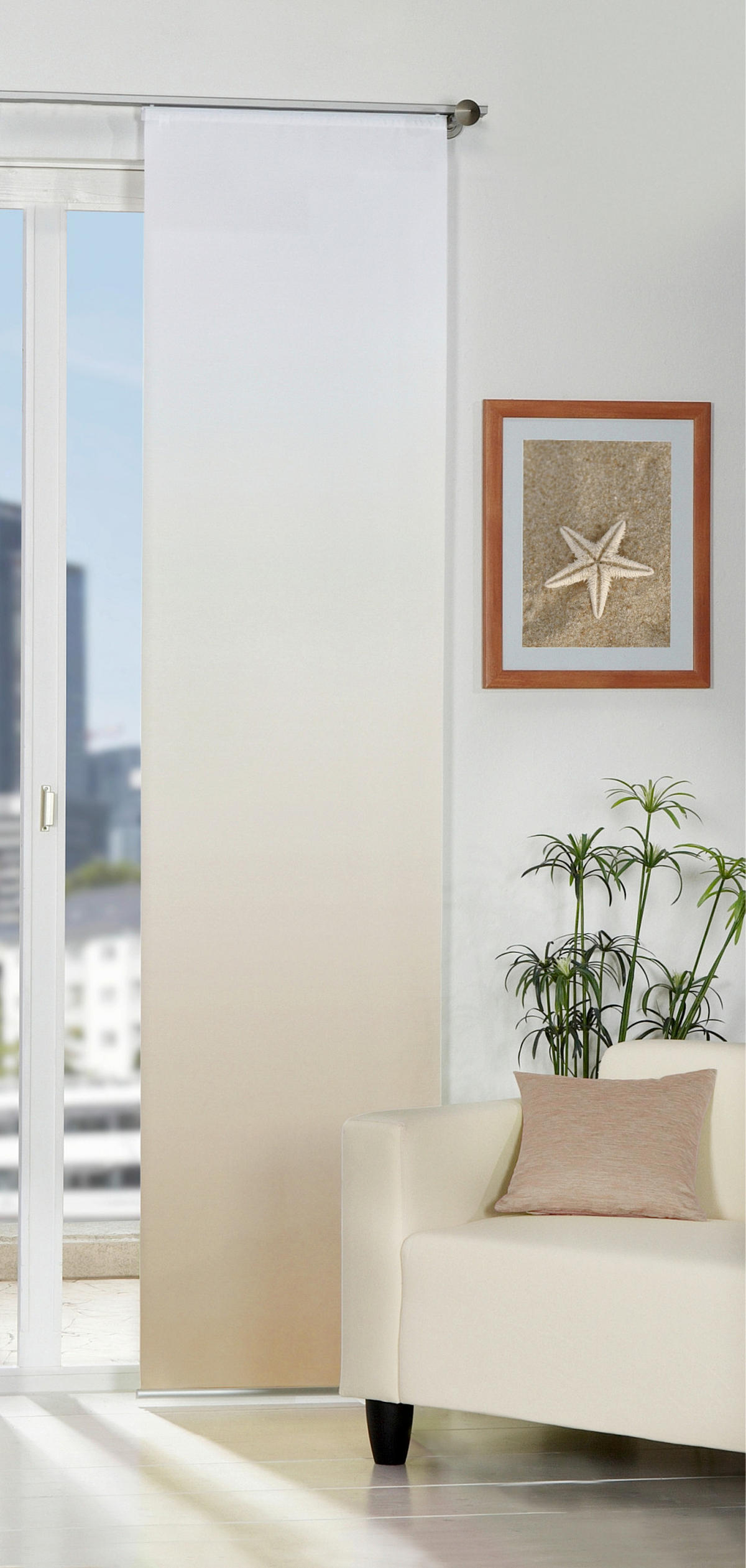 FLÄCHENVORHANG   blickdicht   60/245 cm  - Sandfarben, Design, Textil (60/245cm)