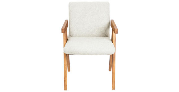 ARMLEHNSTUHL in Holz, Textil Beige  - Eichefarben/Beige, KONVENTIONELL, Holz/Textil (53,5/83/62cm) - Linea Natura