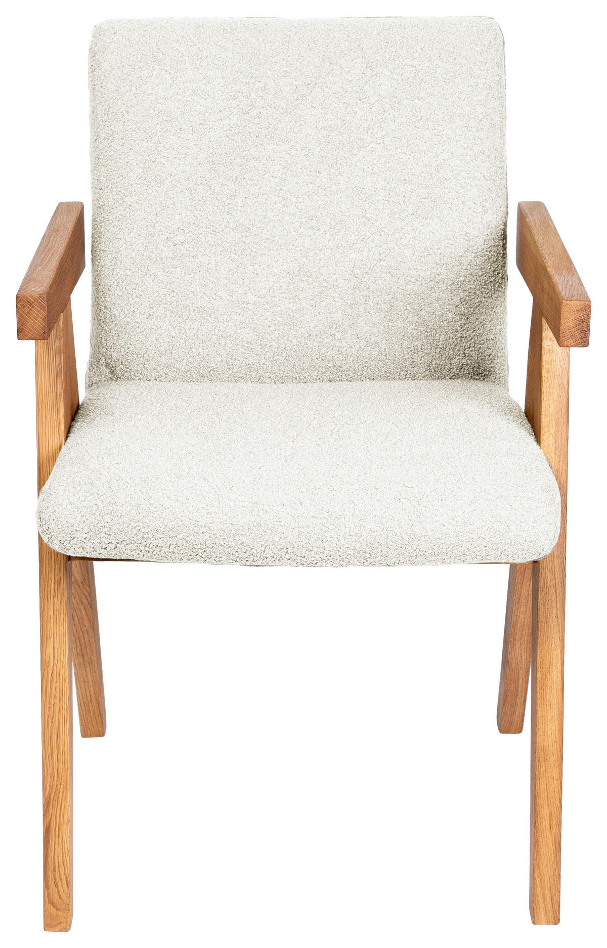 ARMLEHNSTUHL  in Bouclé  - Eichefarben/Beige, KONVENTIONELL, Holz/Textil (53,5/83/62cm) - Linea Natura