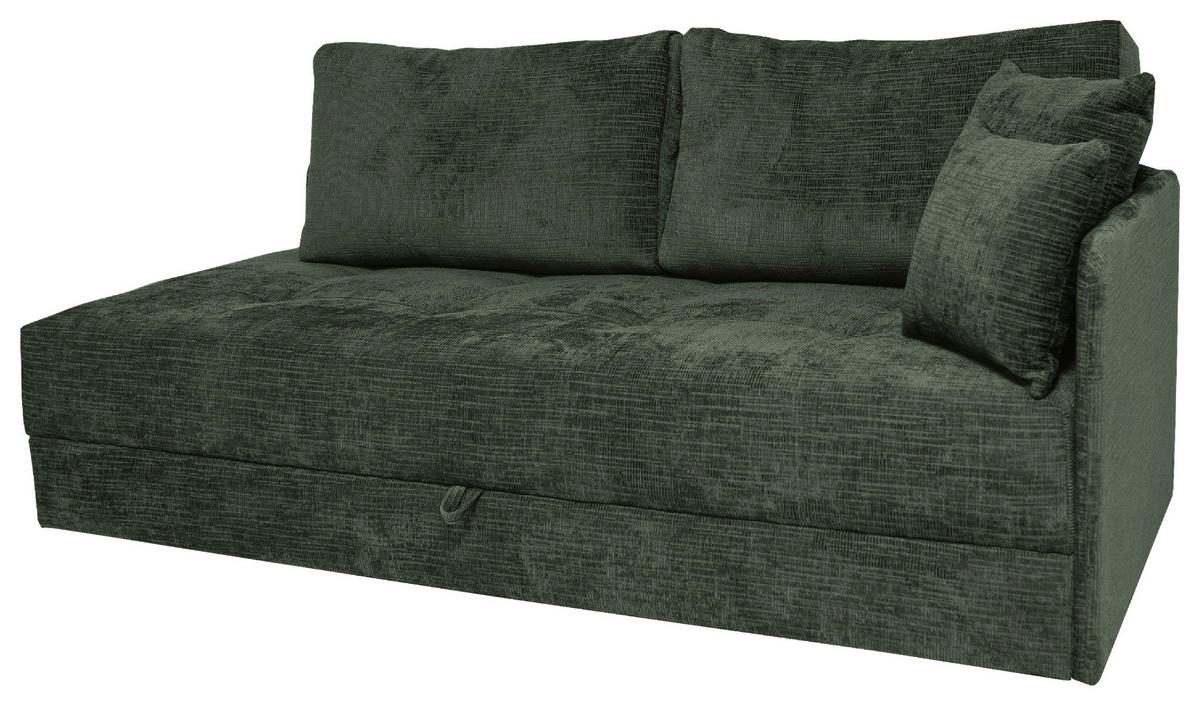 LIEGE in Velours Grün  - Schwarz/Grün, Konventionell, Kunststoff/Textil (205/80/95cm) - Xora