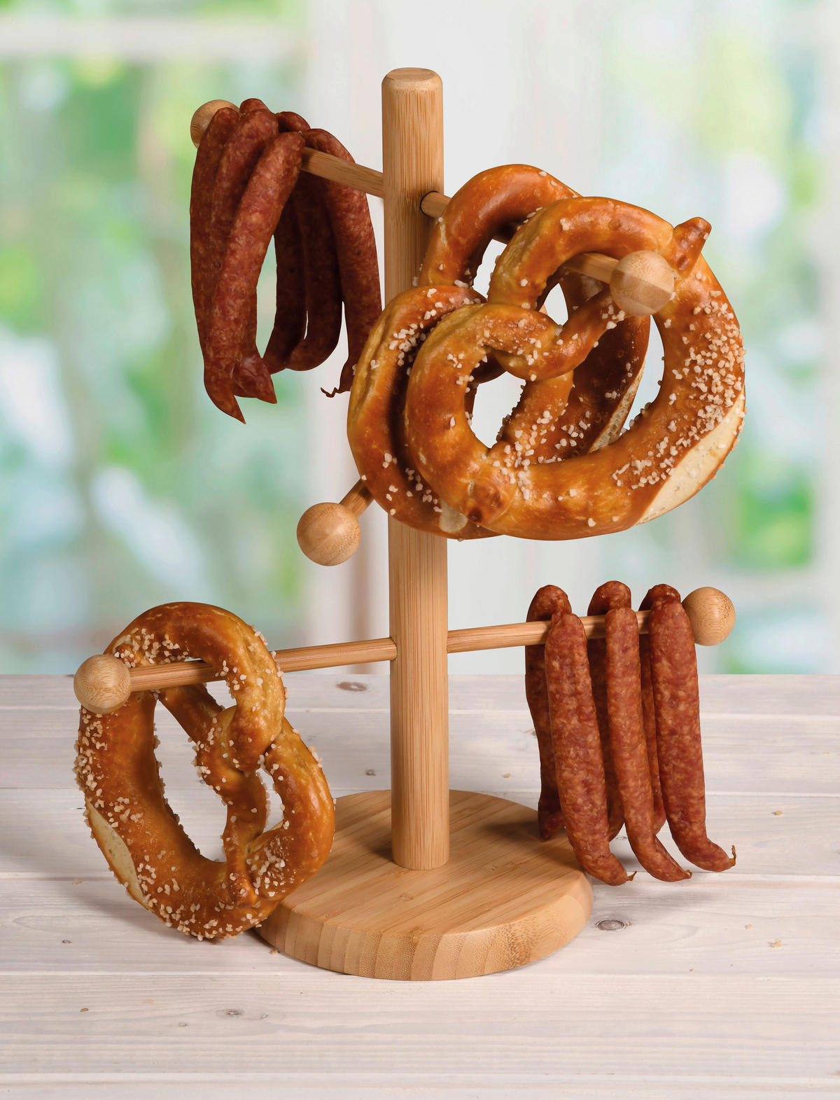 BREZEL- UND WURSTSTÄNDER  - Basics, Holz (15/15/37cm) - Kesper