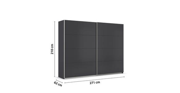 SCHWEBETÜRENSCHRANK  in Grau  - Alufarben/Grau, KONVENTIONELL, Holzwerkstoff/Metall (271/210/62cm) - Xora