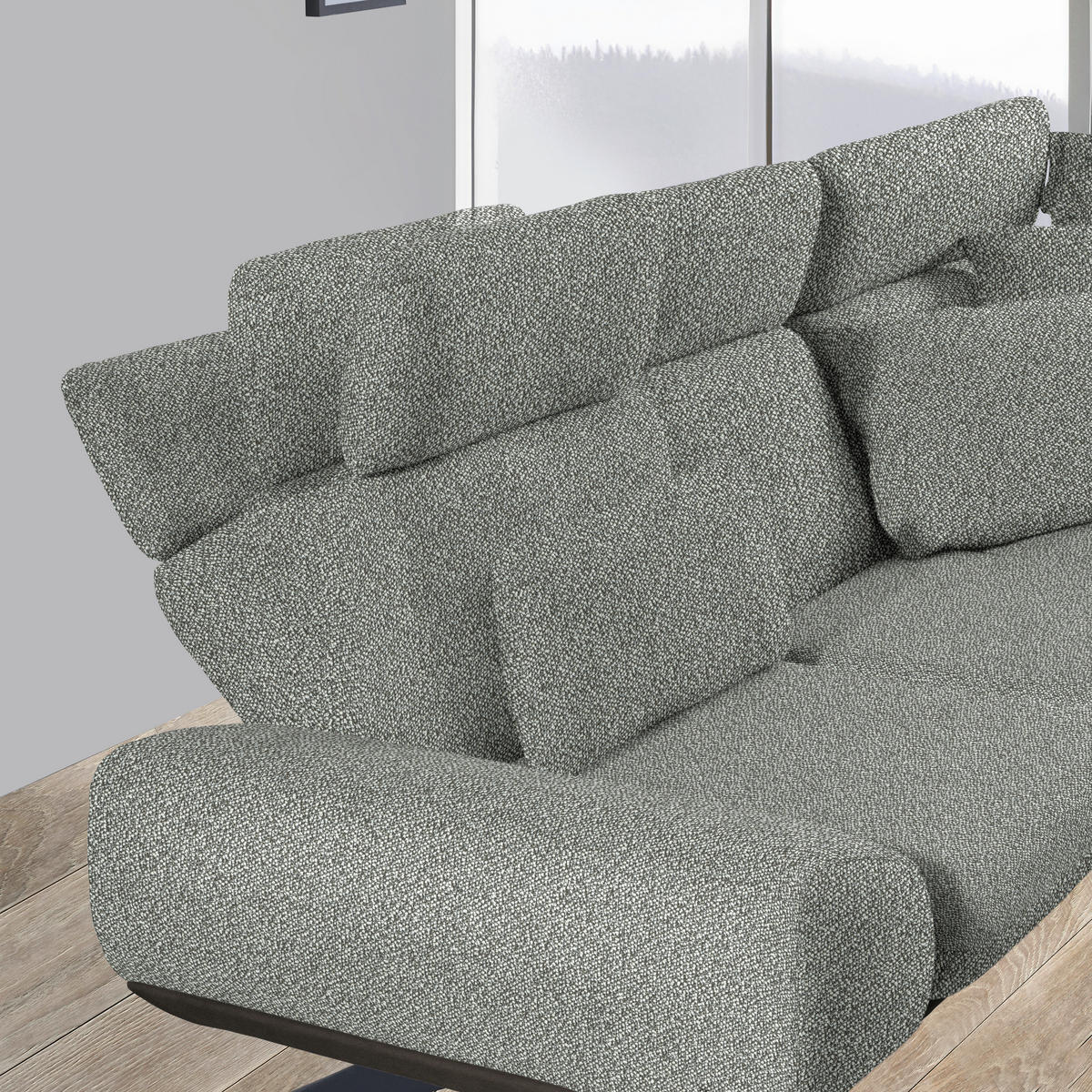 ECKSOFA in Flachgewebe Grau  270/239 cm  - Dunkelgrau/Schwarz, Design, Textil/Metall (270/239cm) - Koinor