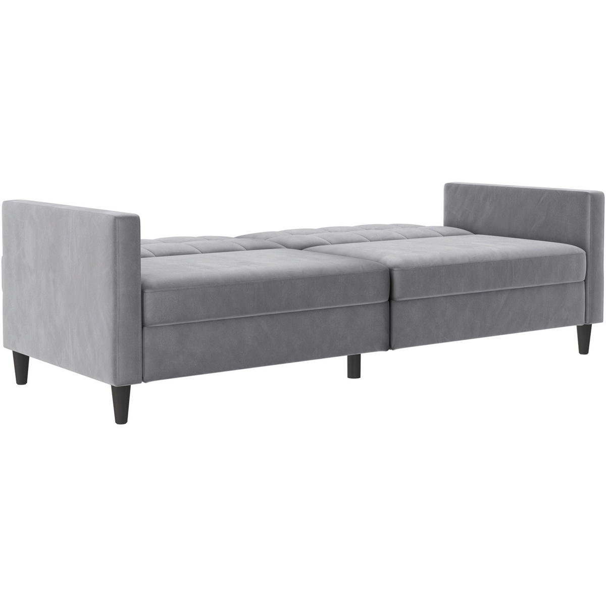 SCHLAFSOFA HANNOVER in Samt Grau Vintage, Skandinavisch, Modern  - Schwarz/Grau, Basics, Kunststoff/Textil (203/82/83cm) - Livetastic